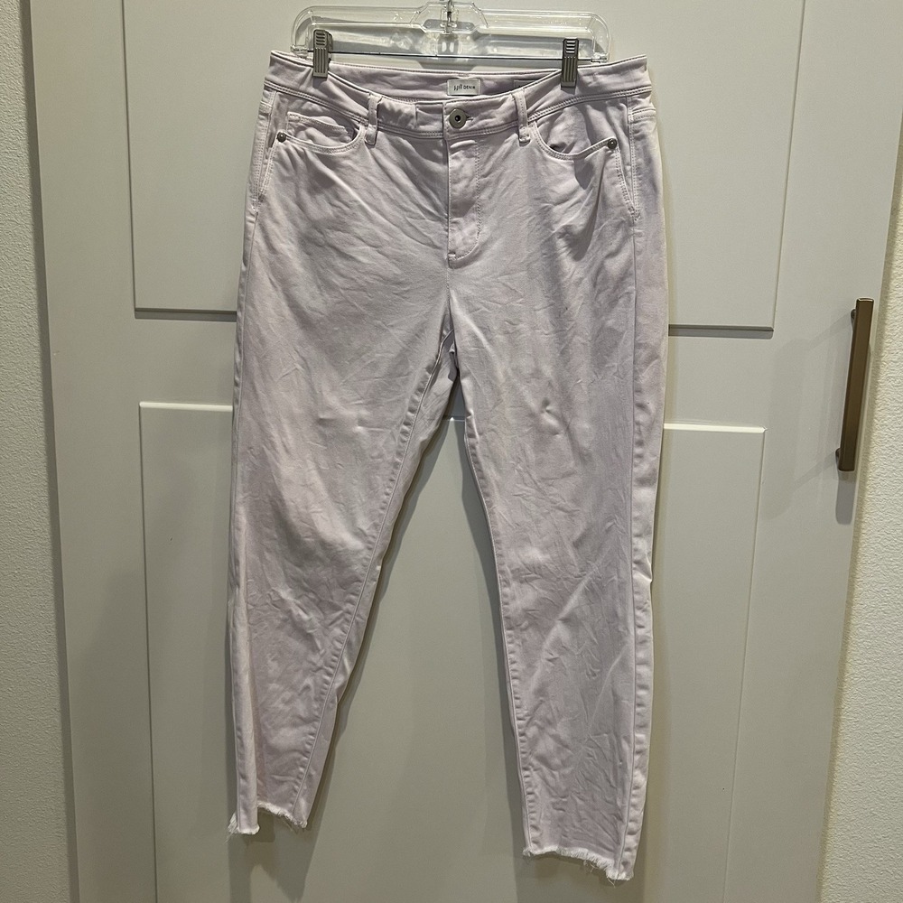 J Jill Women's Sz 12 Authentic Fit Slim Ankle Lavender Denim Jeans‎ Cut-off